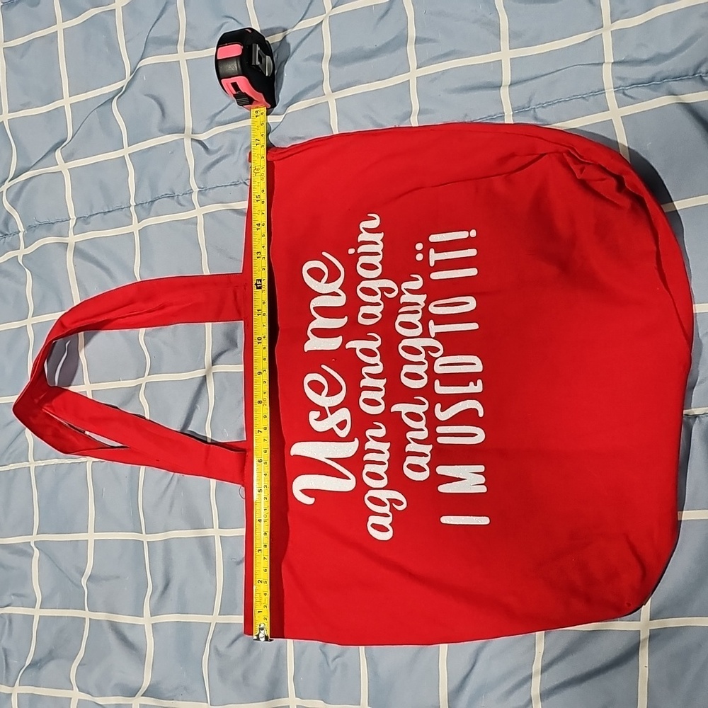 Red Graphic Tote Bag NWOT
